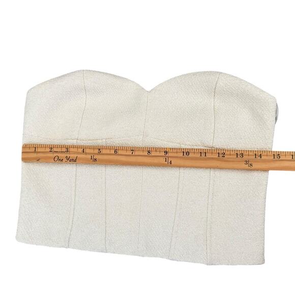 H&M Bustier Lined Corset Cream Women Top Old Money Style Office Wear Casual S - Picture 9 of 10